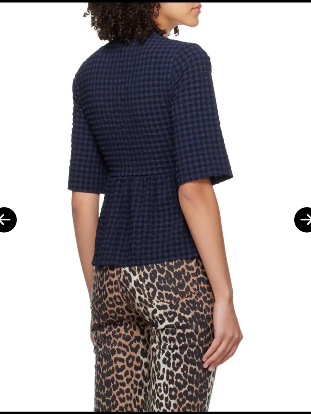 Ganni V-Neck Peplum Top -l